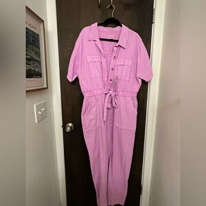 Universal Thread Pink denim Jumpsuit with belt Plus Size
